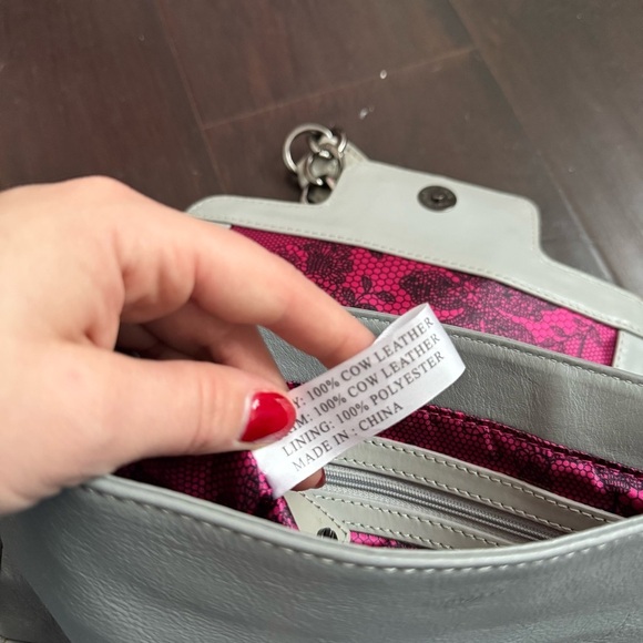 Betsey Johnson cowhide Leather Women's Bag y2k grunge cybercore punk - Picture 8 of 9